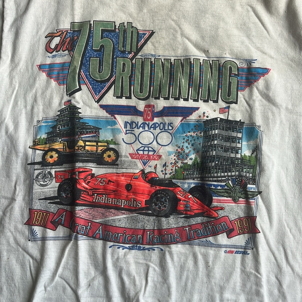 Vintage 1991 Indianapolis Speedway 500 Size Large Color White